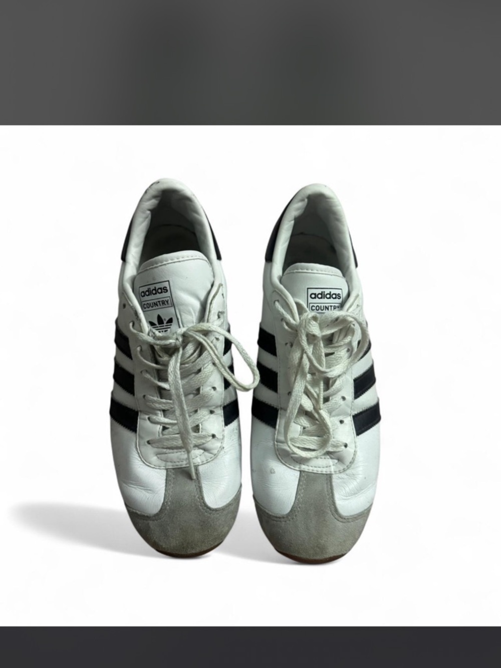 adidas White Low-Top Leather Sneakers with Black Logo